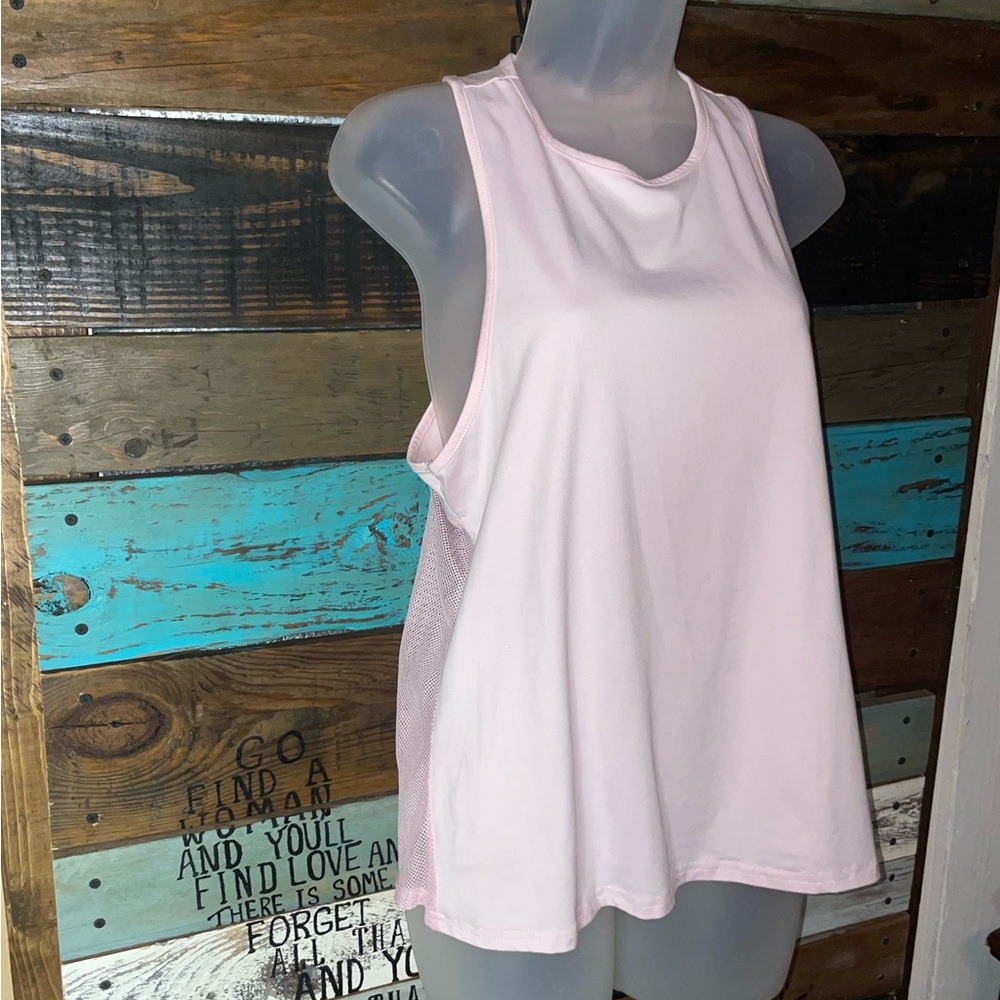 Mesh Back Motivational Pink Racerback Tank Top M - Picture 5 of 9